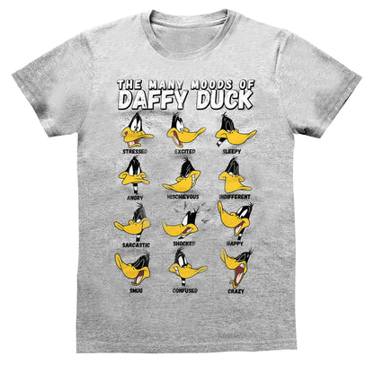 Grey Heather - Front - Looney Tunes Mens Many Moods Daffy Duck T-Shirt