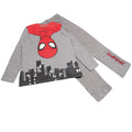 Heather Grey-Red-Black - Back - Spider-Man Boys Hanging In The City Pyjama Set