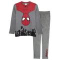 Heather Grey-Red-Black - Front - Spider-Man Boys Hanging In The City Pyjama Set