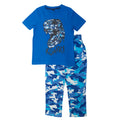 Blue-White - Front - Popgear Boys Dinosaur Roar Camo Pyjama Set