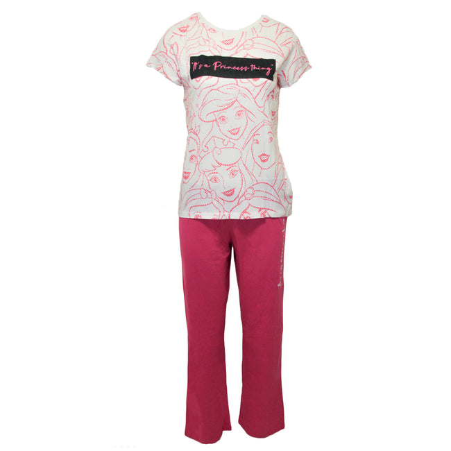 White-Pink - Side - Disney Princess Womens-Ladies It´s A Thing Pyjama Set