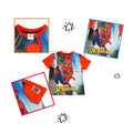 Red-Blue - Side - Spider-Man Girls Swinging Through The City T-Shirt