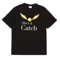 Black - Front - Harry Potter Womens-Ladies She´s A Catch Boyfriend T-Shirt