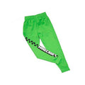 Green - Back - Minecraft Girls Checkerboard Jogging Bottoms