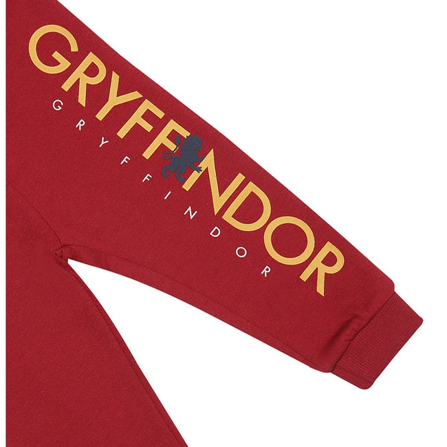 Heather Grey-Red - Side - Harry Potter Boys Hogwarts Crest Sweatsuit Set (Jumper & Trousers)