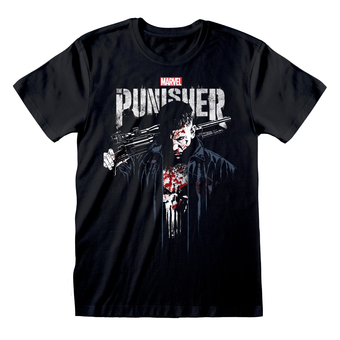 Black - Front - The Punisher Womens-Ladies Frank Castle Boyfriend T-Shirt