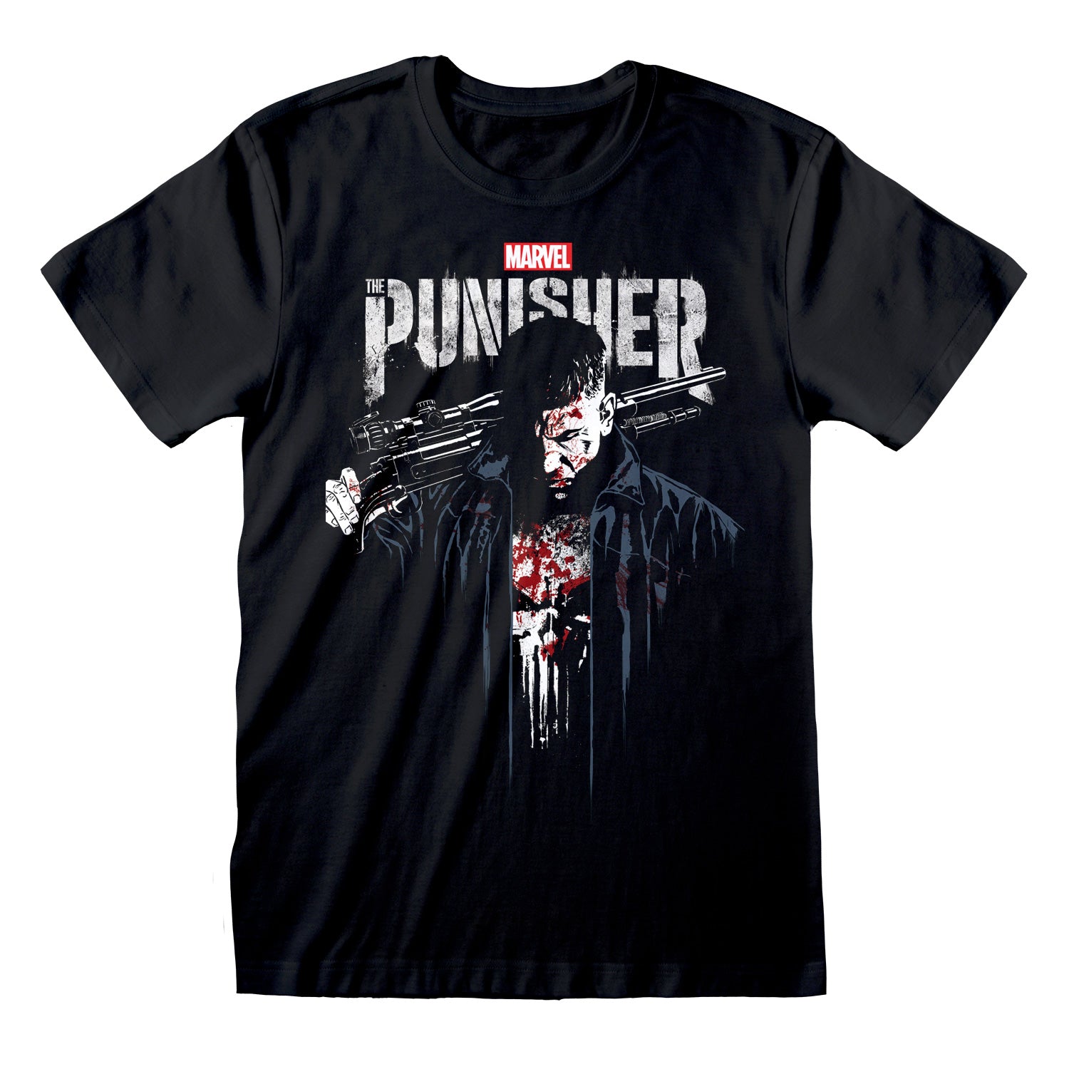 Black - Front - The Punisher Womens-Ladies Frank Castle Boyfriend T-Shirt