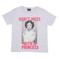 Grey Heather - Side - Star Wars Girls Don´t Mess Princess Leia T-Shirt
