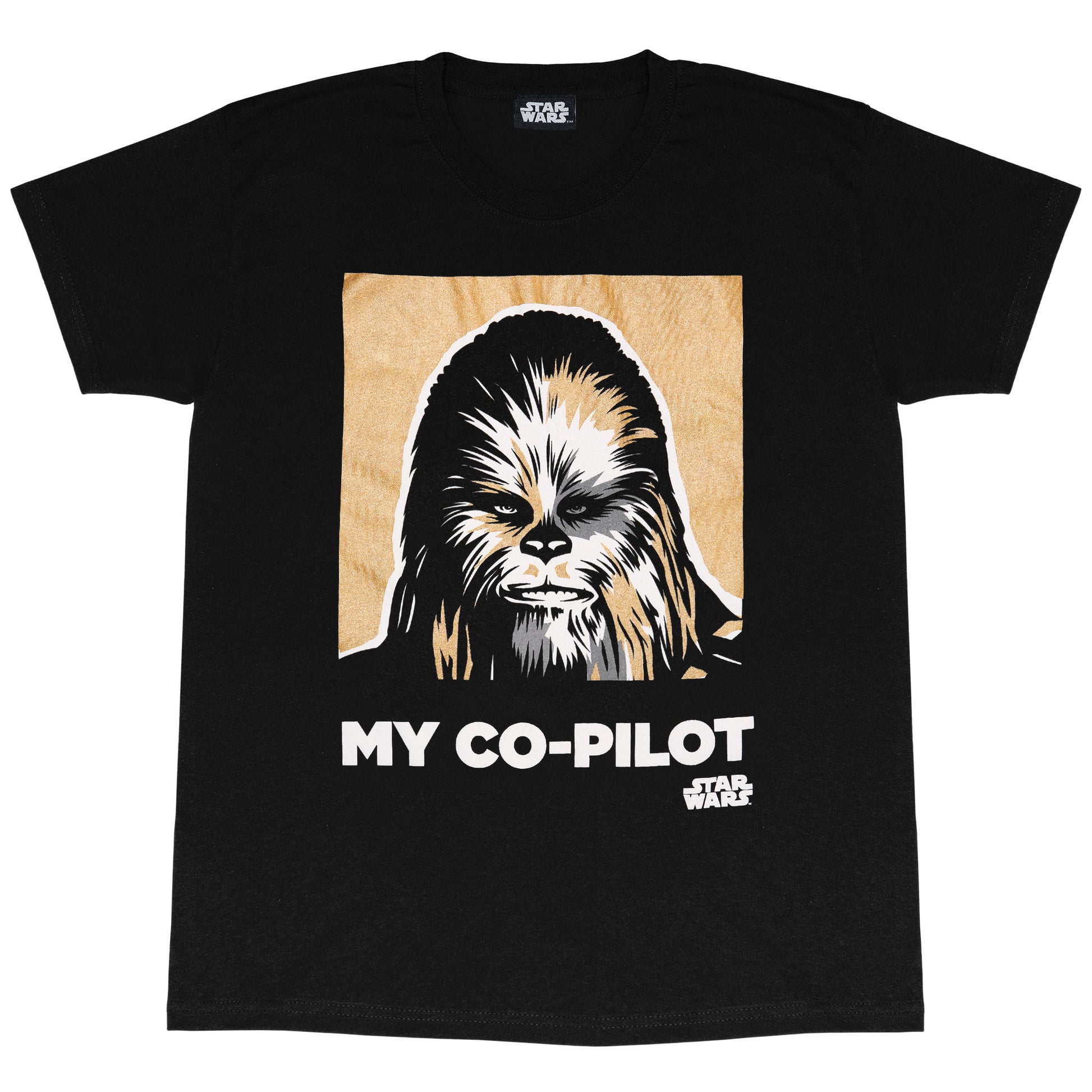 Black - Front - Star Wars Womens-Ladies My Co-Pilot Chewbacca Boyfriend T-Shirt