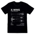 Black - Front - Star Wars Mens Diagram X-Wing T-Shirt