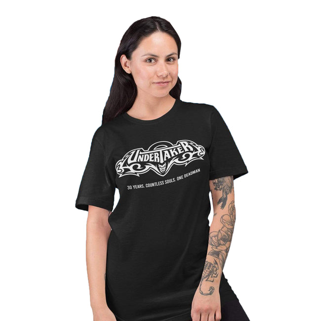 Black-White - Back - WWE Womens-Ladies 30 Years The Undertaker Boyfriend T-Shirt
