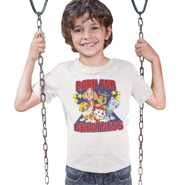 White - Back - Paw Patrol Boys Born For Greatness T-Shirt
