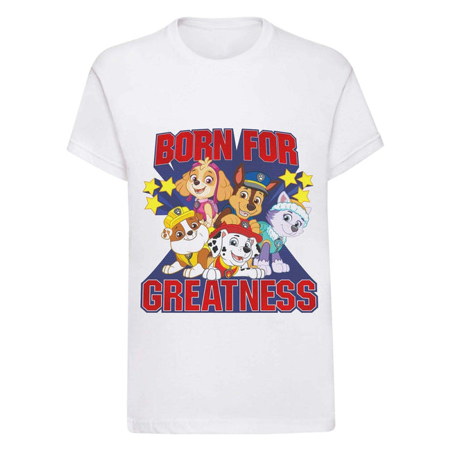 White - Front - Paw Patrol Boys Born For Greatness T-Shirt