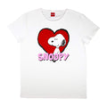 White - Front - Peanuts Womens-Ladies Snoopy Heart T-Shirt