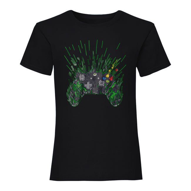 Black - Front - Xbox Womens-Ladies Controller Boyfriend T-Shirt