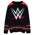 Black - Front - WWE Womens-Ladies Logo Knitted Jumper
