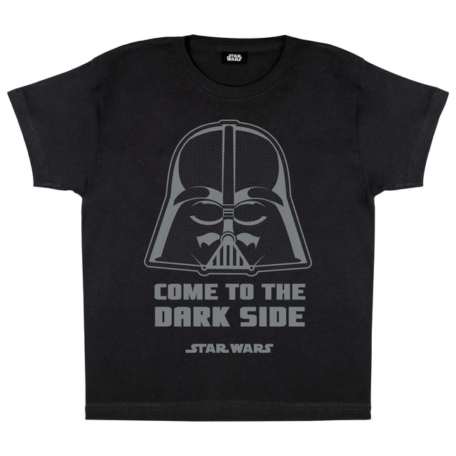 Black - Side - Star Wars Boys Come To The Dark Side Darth Vader T-Shirt