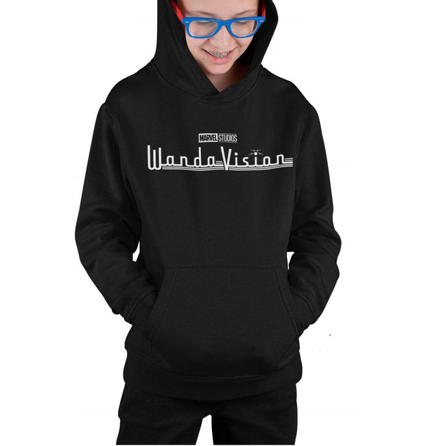 Black - Back - WandaVision Boys Logo Pullover Hoodie