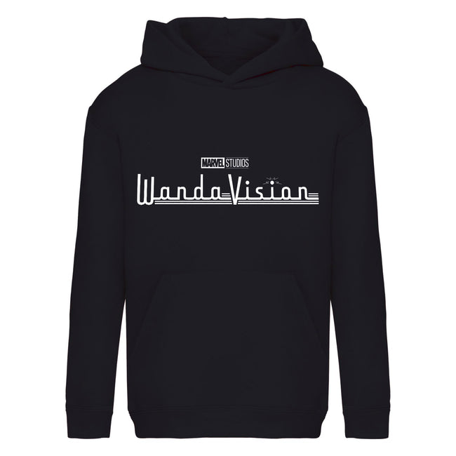 Black - Front - WandaVision Girls Logo Pullover Hoodie