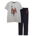 Black-Heather Grey - Front - Star Wars Boys The Mandalorian Boba Fett Pyjama Set