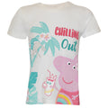 White - Front - Peppa Pig Girls Chilling Out T-Shirt