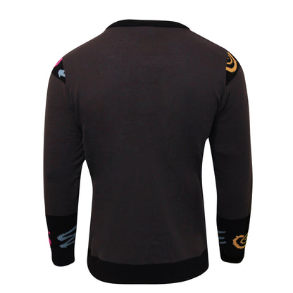 Black-Grey-Pink - Back - WWE Mens Macho Man Randy Savage Knitted Jumper