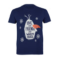 Navy - Front - Frozen II Boys Love Friends And Warm Hugs Olaf T-Shirt