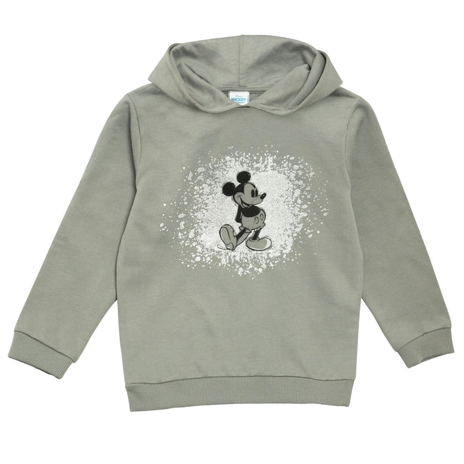 Grey Heather - Lifestyle - Disney Girls Pose Mickey Mouse Glitter Pullover Hoodie