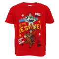 Red - Side - Toy Story Childrens-Kids Buzz Lightyear And Woody T-Shirt