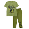 Forest Green - Front - Popgear Boys Do Not Wake Dinosaur Pyjama Set