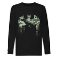Black - Front - Batman Girls Camo Logo Long-Sleeved T-Shirt