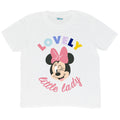 White - Side - Disney Girls Lovely Little Lady Minnie Mouse T-Shirt