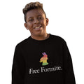 Black - Back - Fortnite Boys Llama Rainbow Sweatshirt