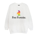 White - Side - Fortnite Boys Llama Rainbow Sweatshirt