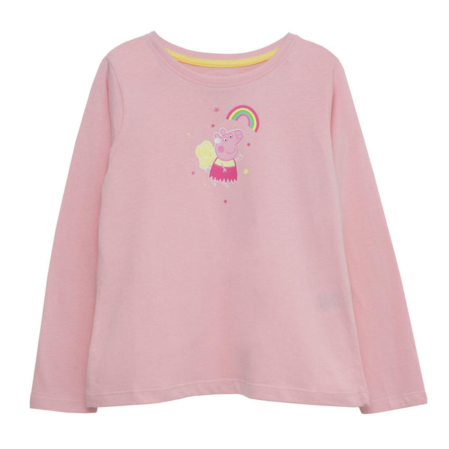 Baby Pink - Side - Peppa Pig Girls Rainbow Wings Long-Sleeved T-Shirt