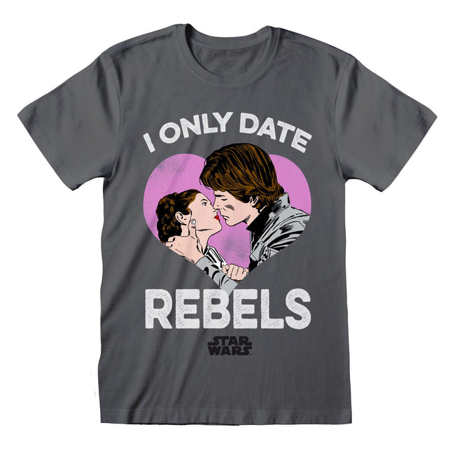 Charcoal - Front - Star Wars Mens Only Date Rebels T-Shirt