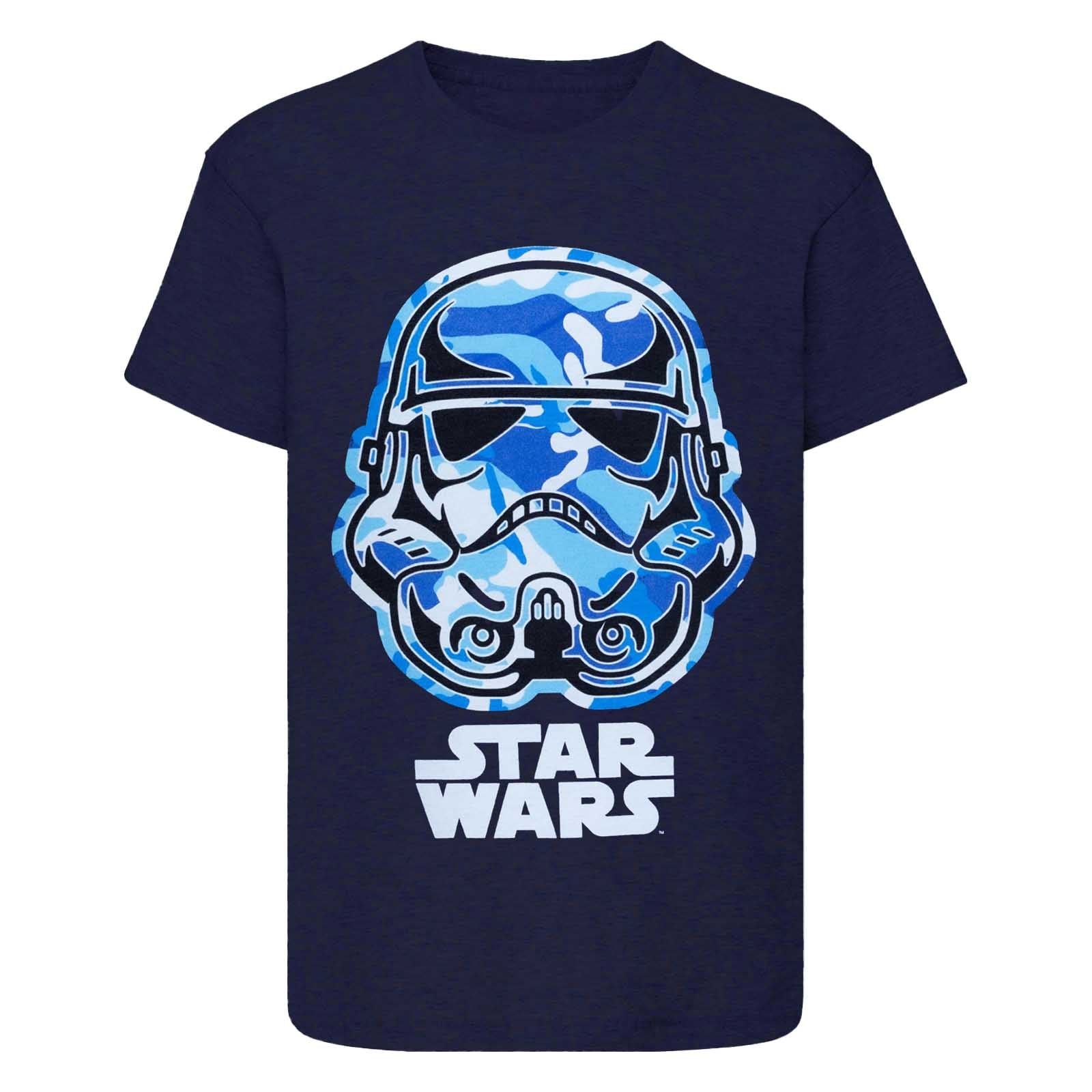 Navy - Front - Star Wars Boys Stormtrooper Camo T-Shirt