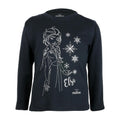 Black - Side - Frozen II Girls Disney Elsa Snowflake Long-Sleeved T-Shirt