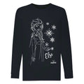 Black - Front - Frozen II Girls Disney Elsa Snowflake Long-Sleeved T-Shirt