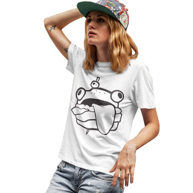 White - Back - Fortnite Womens-Ladies Durr Burger Boyfriend T-Shirt