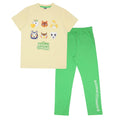 Cream-Green - Front - Animal Crossing Girls Pyjama Set