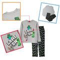 Black-Heather Grey - Back - Minecraft Boys Game On Pyjama Set