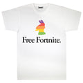 White - Front - Free Fortnite Mens Rainbow Llama T-Shirt