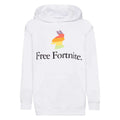 White - Front - Free Fortnite Girls Rainbow Llama Pullover Hoodie