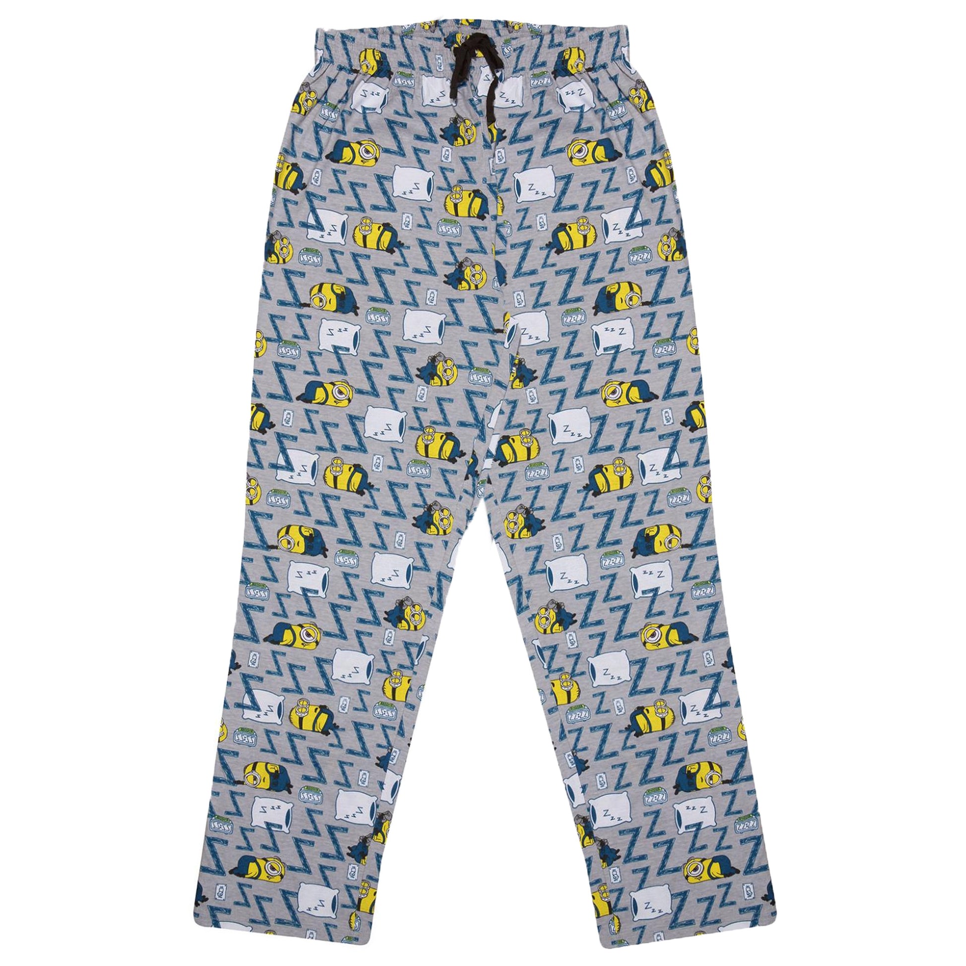Black-Heather Grey - Side - Minions Mens Lazy Days Pyjama Set