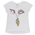 White - Front - Popgear Girls Unicorn Rainbow And Sprinkles Drop Hem T-Shirt