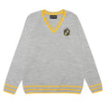 Grey - Front - Harry Potter Mens Hufflepuff House Knitted Jumper