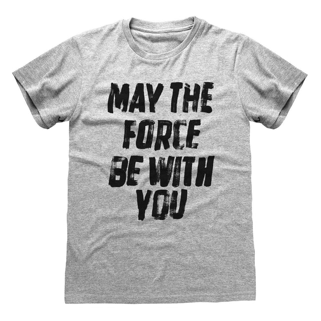 Heather Grey - Front - Star Wars Mens May The Force Be With You Heather T-Shirt