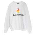 White - Front - Free Fortnite Womens-Ladies Rainbow Llama Boyfriend Sweatshirt