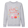 Grey Heather - Front - Peppa Pig Girls Hello Sunshine Sweatshirt